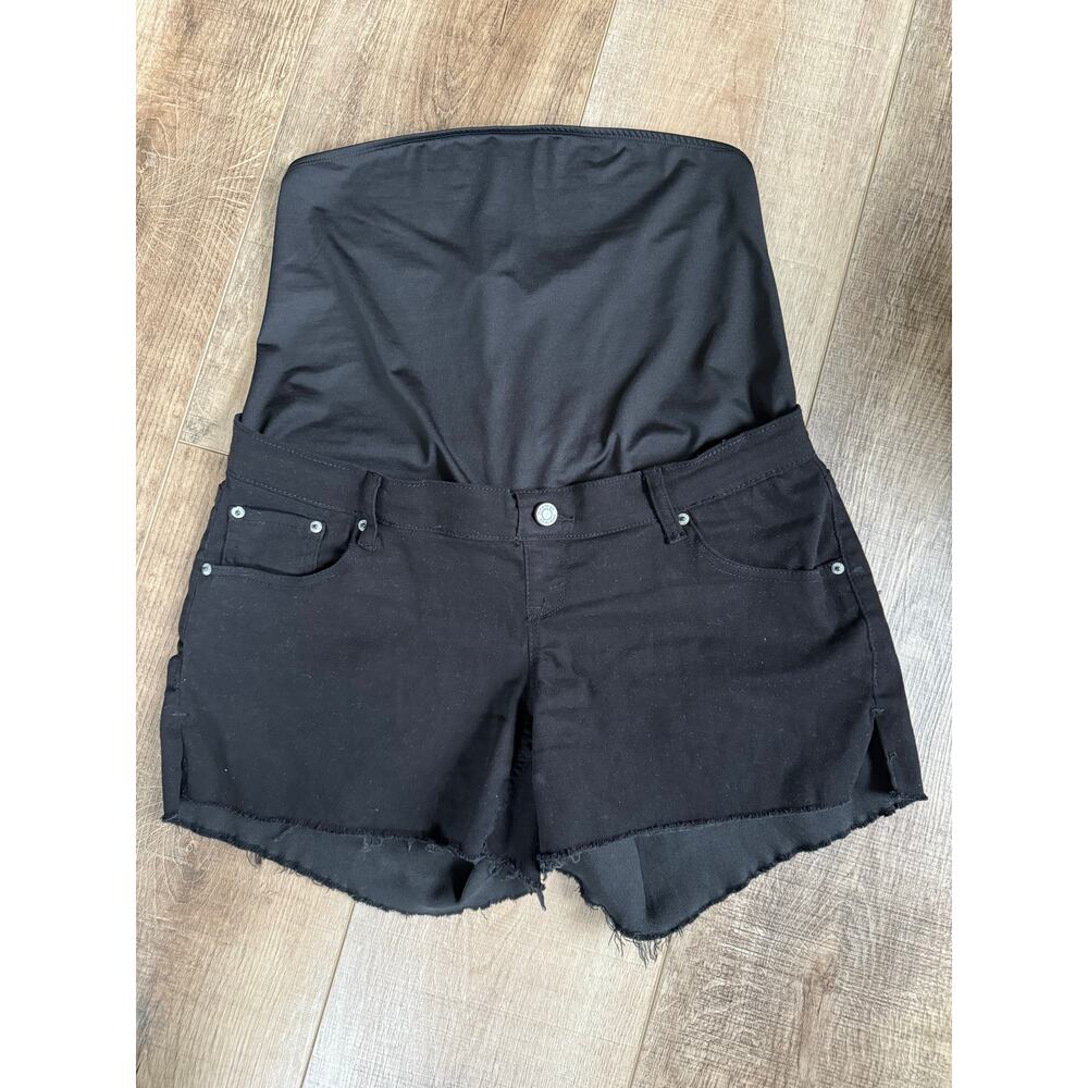 Nine to Go Maternity Shorts Black Jean Denim 4" Inseam Size 32 / 12